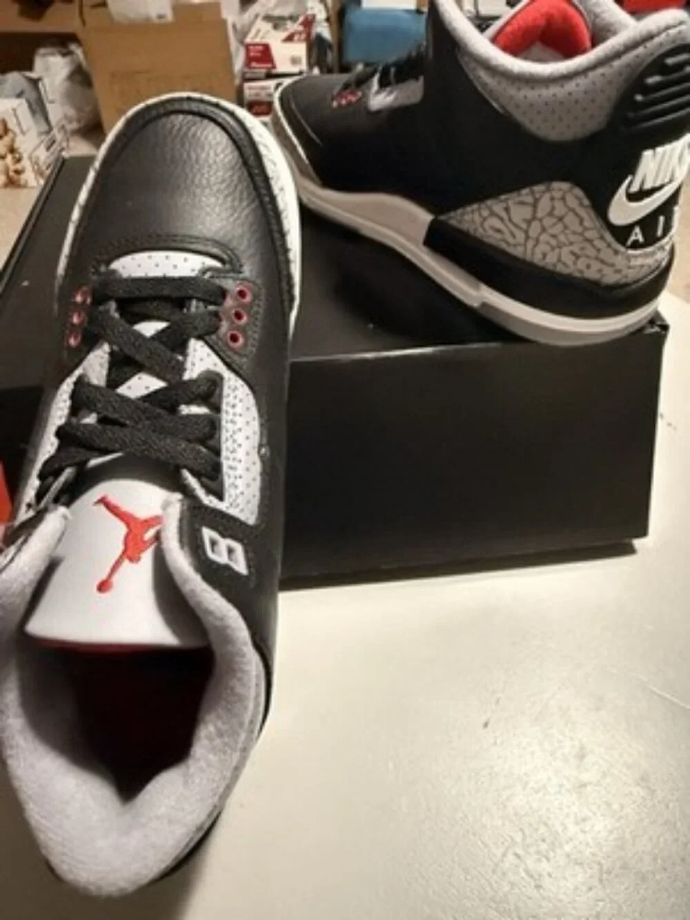 Nike Air Jordan 3 Retro OG Black Cement 2018 854261-001 GS Youth 4.5Y